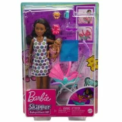 BARBIE SKIPPER BABYSITTERS INC. DOLL & ACCESSORY BABYSITTER WITH BLACK HAIR & STROLLER