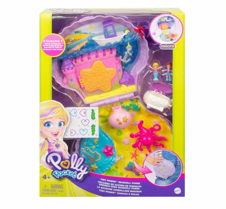 POLLY POCKET LARGE WEARABLE COMPACT TINY POWER SHELL PURSE