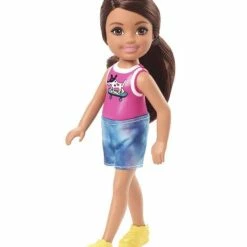 BARBIE CLUB CHELSEA DOLL DOG RIDING SKATEBOARD SINGLET