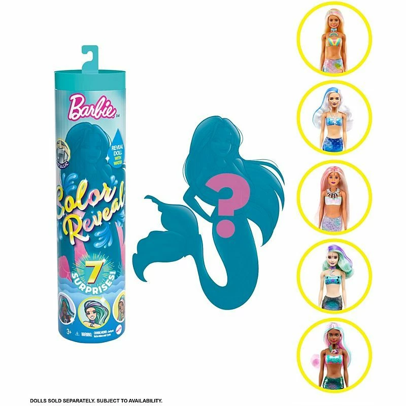 BARBIE COLOUR REVEAL DOLL AQUA TUBE