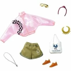 BARBIE STORYTELLING TOKYO 2020 FASHION PACK OYLMPICS TRANSLUCENT PINK BOMBER JACKET