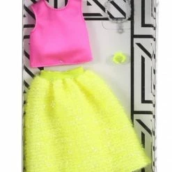 BARBIE FASHIONS PINK TOP YELLOW SKIRT