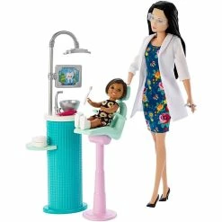 BARBIE CAREER DOLL & PLAYSET DENTIST DARK HAIR