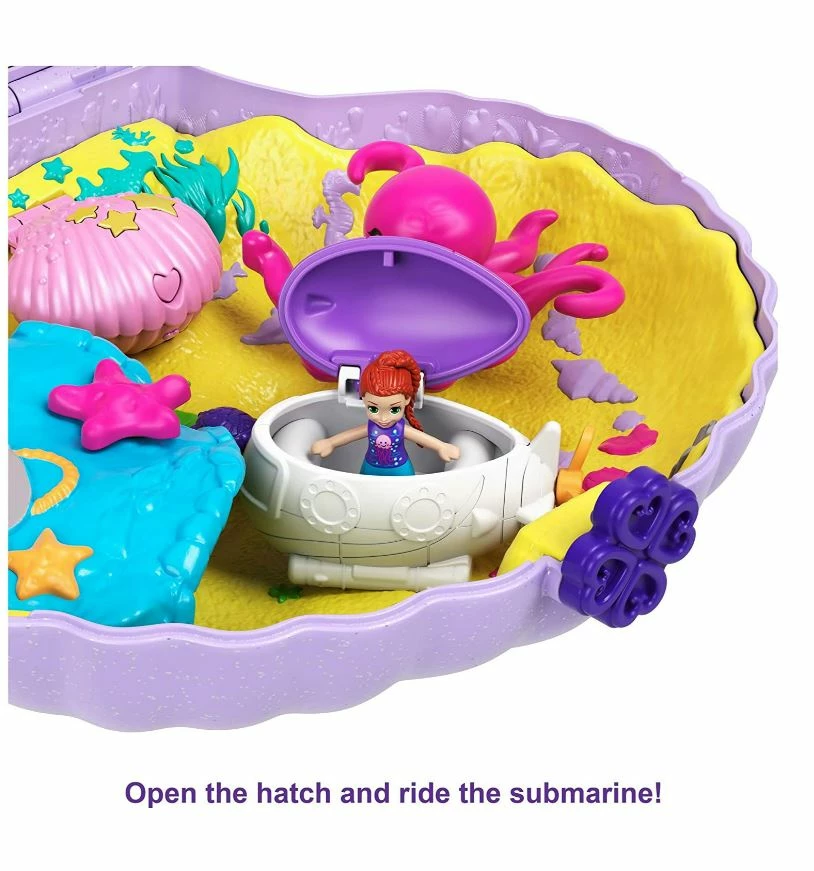 POLLY POCKET LARGE WEARABLE COMPACT TINY POWER SHELL PURSE - Image 4
