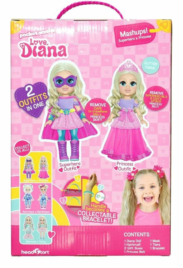 LOVE DIANA MASHUPS SUPERHERO AND PRINCESS 13 INCH DOLL - Image 2