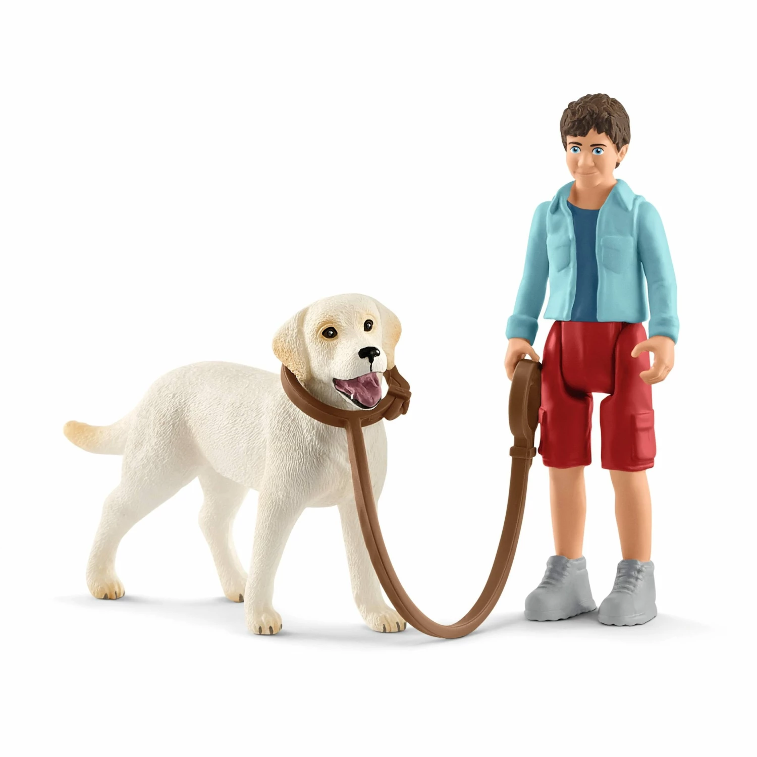 SCHLEICH WALKING WITH LABRADOR RETRIEVER