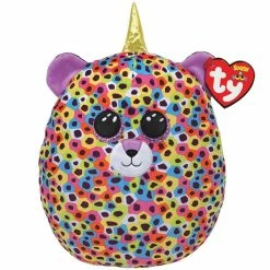 TY SQUISH A BOOS 35CM GISELLE THE MULTICOLOURED LEOPARD